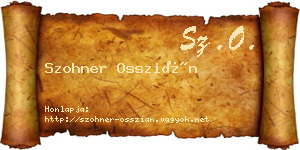 Szohner Osszián névjegykártya